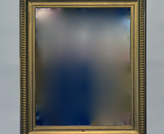 Lot 340_1: Pair 19th cent Louis XVI gilt wooden frame mirrors. H 75 x W62cm.