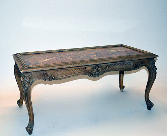 Lot 352: Early cent Louis XV richly and finely carved, marble top salon coffee table. H45xW100xD50cm.