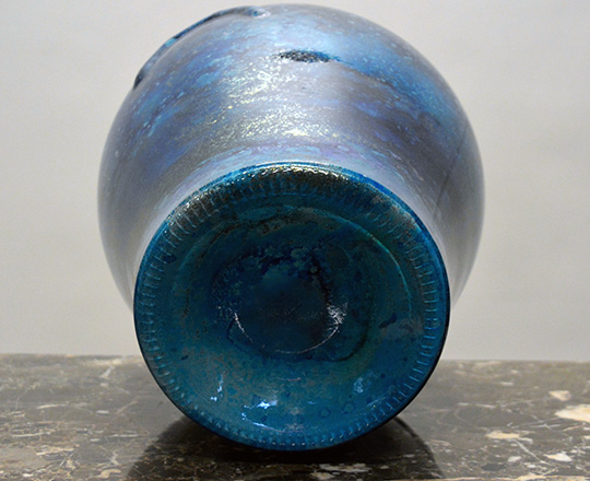 Lot 518_2: 'Deep Ocean'' laquered vase / lamp by J.N.Bouillet. H 39cm (vase only).