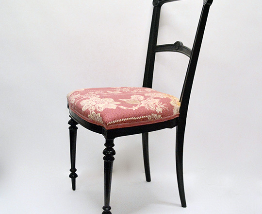 Lot 88: 19th cent Nap.lll black stained chair.